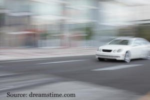 Speeding car